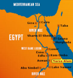 Marsa Alam location on Egypt map
