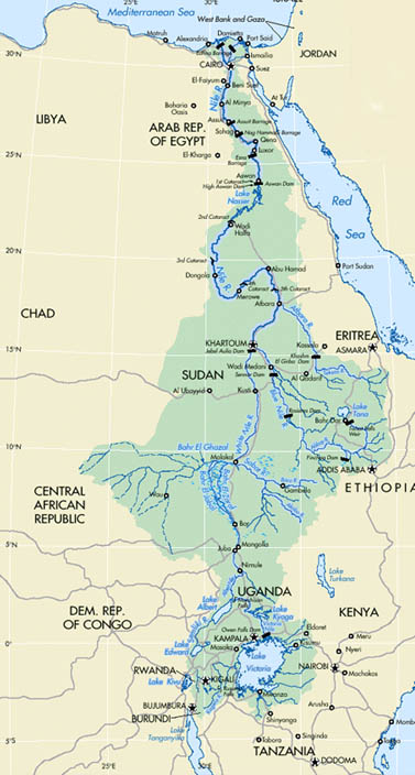 Nile river map